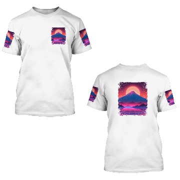 Discover Aesthetic Vaporwave Japan Sight Mount Fuji Volcano 3D T Shirts