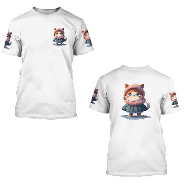 Discover Kawaii cat wearing winter cloths - for cat lovers 3D T Shirts