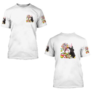 Discover Easter Bunny Scottish Terrier Dog Ear Tree Egg 3D T Shirts