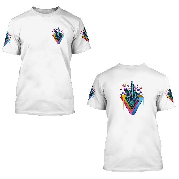 Discover Trippy skeleton middle finger 3D T Shirts