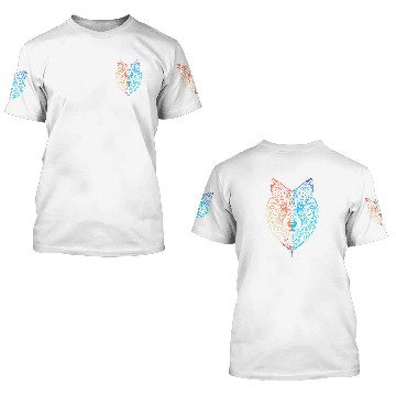 Discover wolf face sign design 3D T Shirts