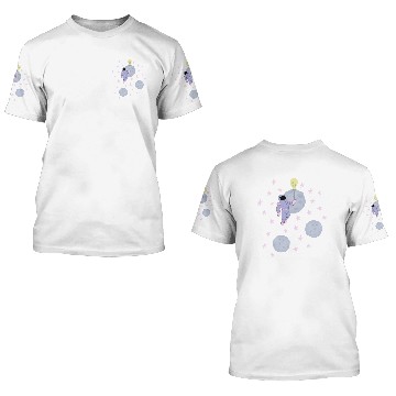 Discover Lavender Astronaut In Space 3D T Shirts