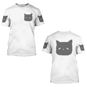 Discover cute grey sleepy kitty 3D T Shirts