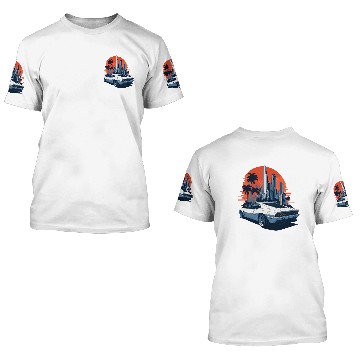 Discover Cityscape Sunset Cruise - Sport Car 3D T Shirts Design