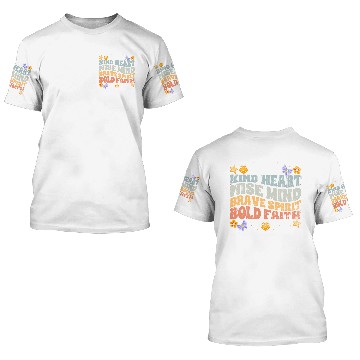 Discover Vintage Empathy Kind Heart Wise Mind Brave Spirit 3D T Shirts