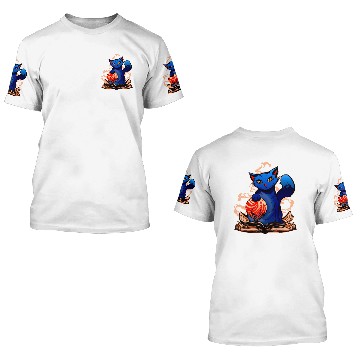 Discover Curious Cat Mystical Spell Book 3D T Shirts