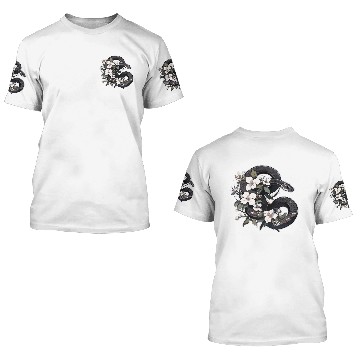Discover Gothic Aesthetic Cute Floral Snake 3D T Shirts