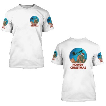 Discover Western Cowboy Santa Howdy Christmas Matching 3D T Shirts