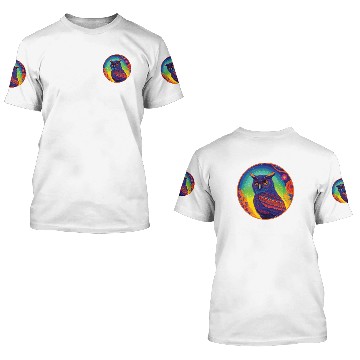 Discover Psychedelic Blue Owl 3D T Shirts