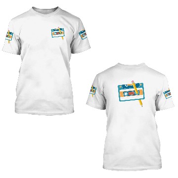 Discover 80's Cassette Tape 1990s Pencil Winding Cassette 3D T Shirts