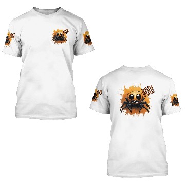 Discover Halloween cute scary spider. Spider Power 3D T Shirts