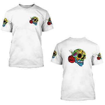 Discover Candy Skull Red Rose 3D T Shirts
