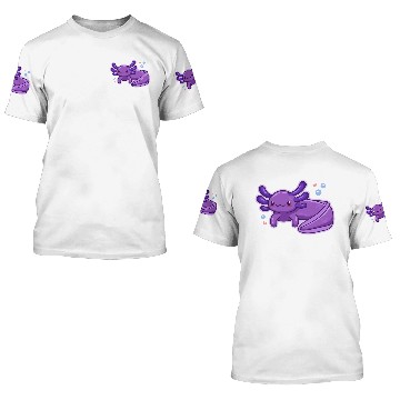 Discover Lavender Axolotl Design for Axolotl Lovers 3D T Shirts