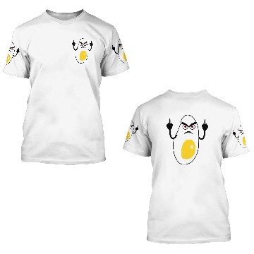 Discover Eggs Grumpy Fried Egg 3D T Shirts