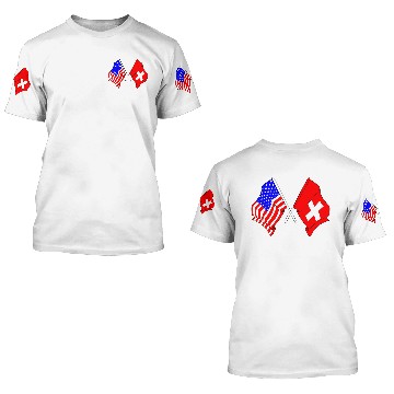 Discover USA flag USA and Switzerland flag 3D T Shirts