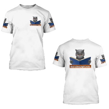 Discover read a book right "meow" 3D T Shirts