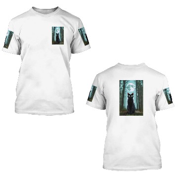 Discover Black Cat and Full Moon 3D T Shirts