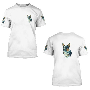 Discover Tri coloured Corgi in van gohs starry night ill 1 3D T Shirts