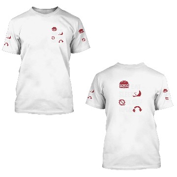 Discover Eat Sleep Fix Stuff Repeat Car Technician Auto 3D T Shirts