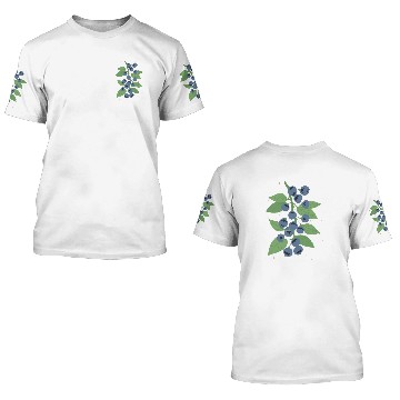 Discover Blueberries On Branch 3D T Shirts