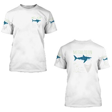 Discover Megalodon Facts 3D T Shirts