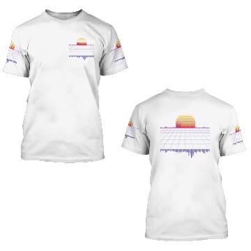 Discover Outrun Synthwave Wave Wave Aesthetic 3D T Shirts