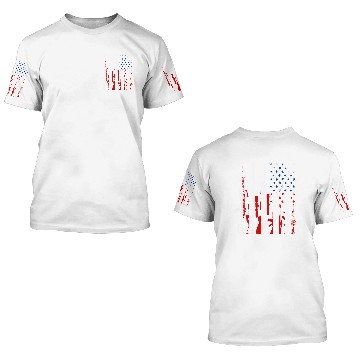 Discover Rifle gun flag 3D T Shirts