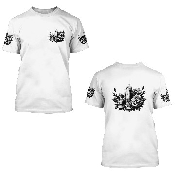 Discover Gothic Skull and Roses Graphic Art 3D T Shirts