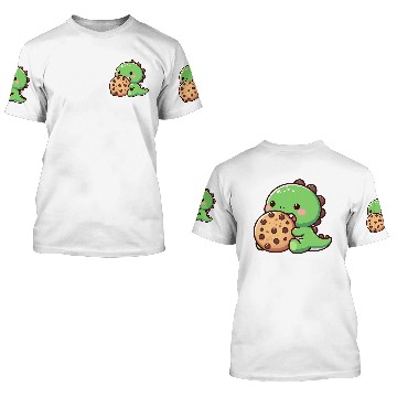 Discover Dinosaur enjoying a Chocolate Cooki 3D T Shirts