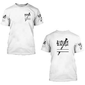 Discover Clarinet wind instrument space left 3D T Shirts