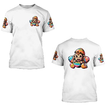 Discover Easter Monkey Hatching from Easter Egg Design 3D T Shirts