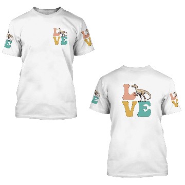 Discover LOVE Velociraptor Dinosaur 3D T Shirts