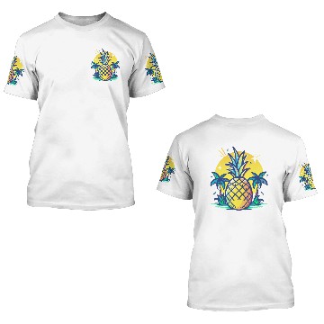 Discover fun pineapple and palm trees 3D T Shirts