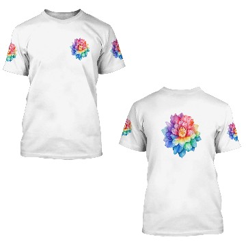 Discover Pride, Watercolor Floral Print 3D T Shirts, Colorfu