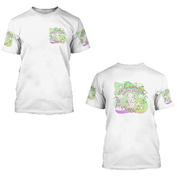 Discover Cute Funny Easter Egg Rabbit With Flower Frame 3D T Shirts