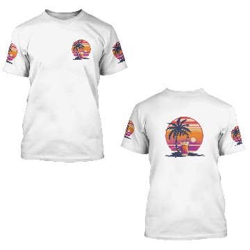 Discover Retro Beach Cocktail 3D T Shirts