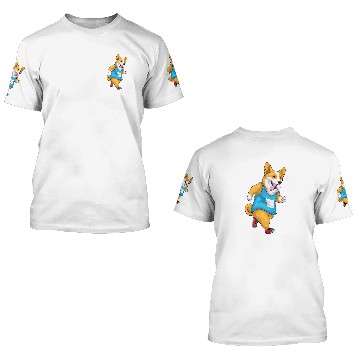 Discover Corgi Runner Running Sports 3D T Shirts