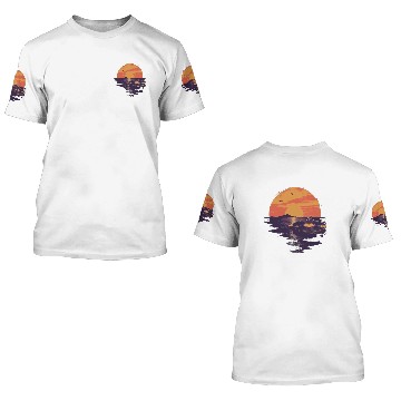 Discover Sunset Vibes With Retro Vinyl Player 3D T Shirts