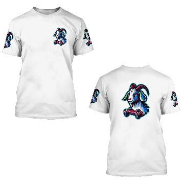 Discover Gaming Goat Controller Geek Design 3D T Shirts