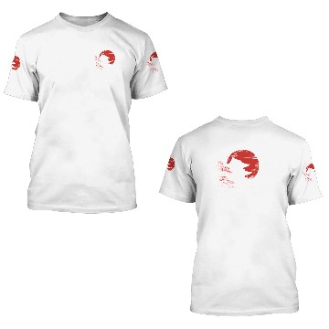 Discover Japanese Temple Red Moon Birds Flying Aesthetic 3D T Shirts