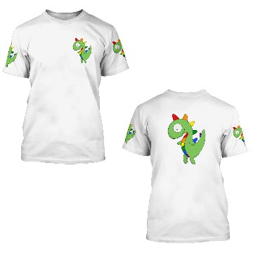 Discover Rainbow dinosaur 3D T Shirts