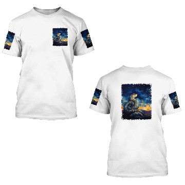 Discover Ball Python Snake Starry Night Painting 3D T Shirts