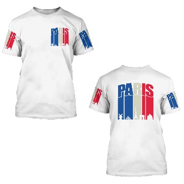 Discover Paris Landmarks Typography 3D T Shirts