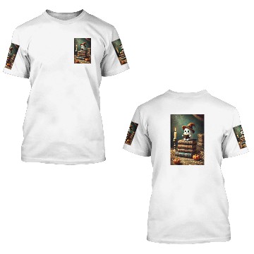 Discover Reading Halloween ghost with a witch's hat 3D T Shirts