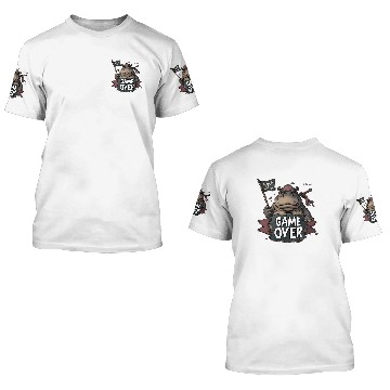 Discover Pirate Hippo Cartoon Fun, Game Over 3D T Shirts