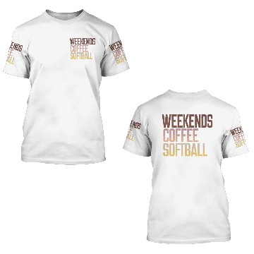 Discover Retro Weekends Coffee And Softball Mama Funny 3D T Shirts