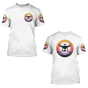 Discover Drone Quadcopter Silhouette Sunset Design 3D T Shirts