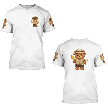 Discover Teddy bear archaeologist 3D T Shirts
