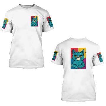 Discover Pop Art Grumpy Cat Design 3D T Shirts