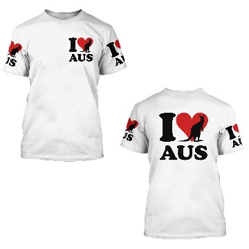 Discover I love AUS Kangaroo 3D T Shirts